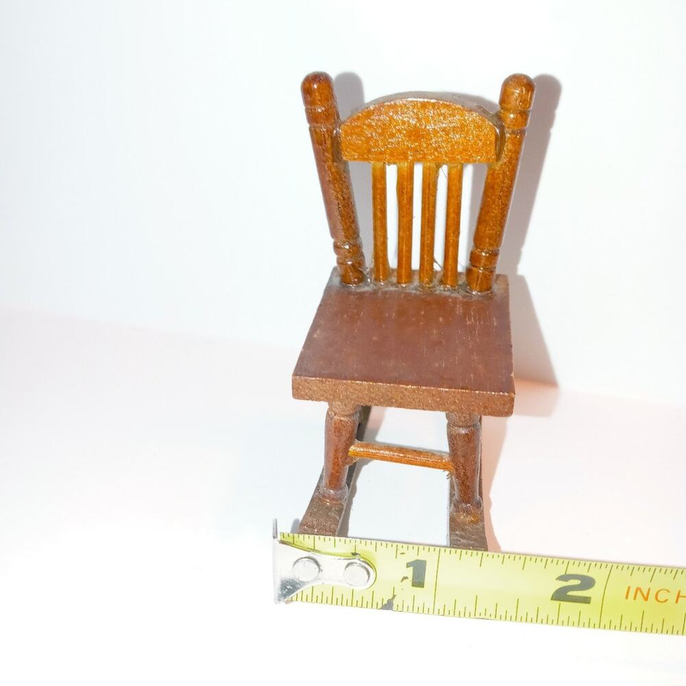 Vintage Dollhouse Miniature Wooden Rocking Chair